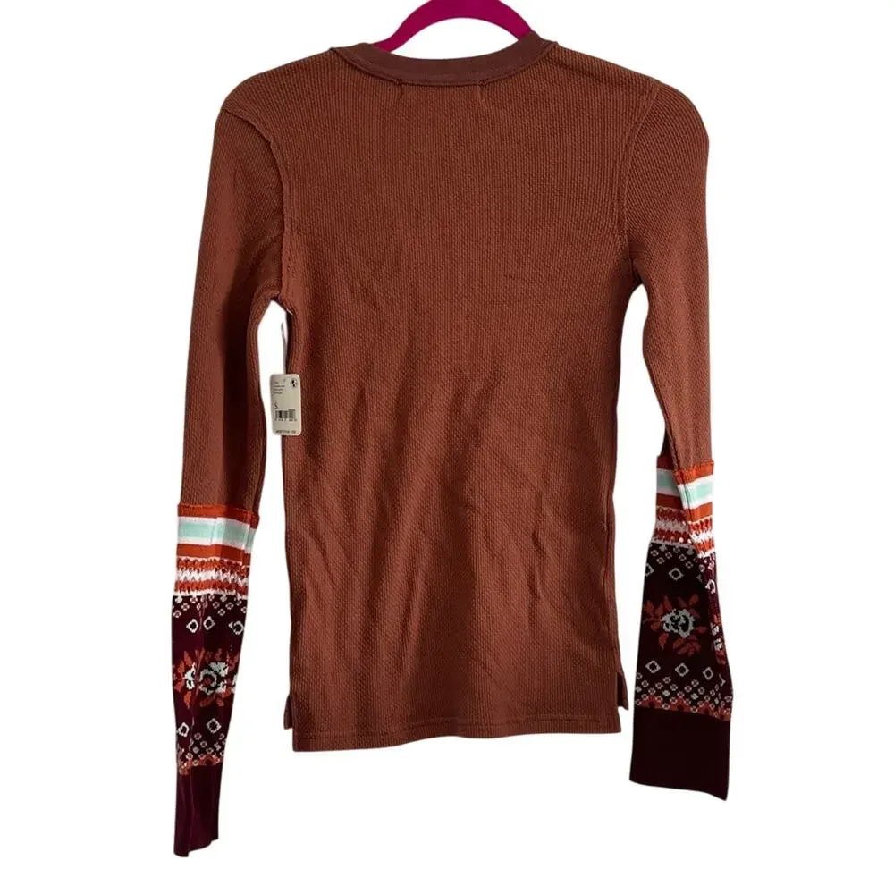 Free People Mikah Notch Neck Top Layering Cuff Autumn Combo - NWT